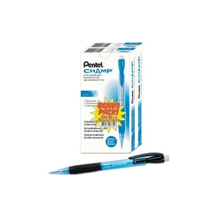 Pentel Champ Mechanical Pencil, 0.7 mm, HB #2.5, Black Lead, Blue Barrel, 24/Pack AL17CSW-US